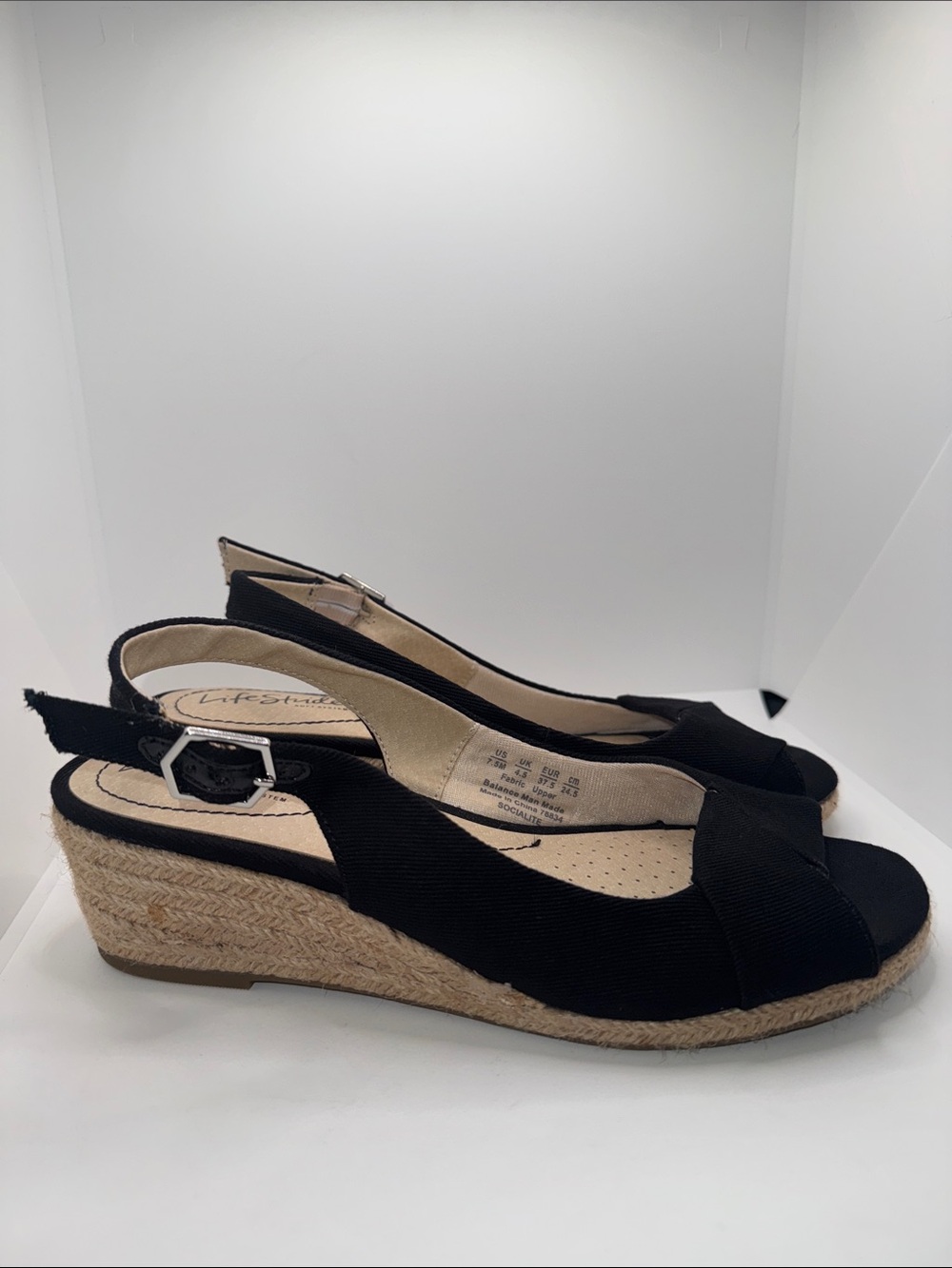 LifeStride Socialite Wedge Espadrilles Sandals Women’s 7.5